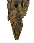 Antique Burmese Temple Carving – Mirrored Guardian Relief, Stylized Headgear-5. Asian & Chinese Furniture, Art, Antiques, Vintage Home Décor for sale at FEA Home