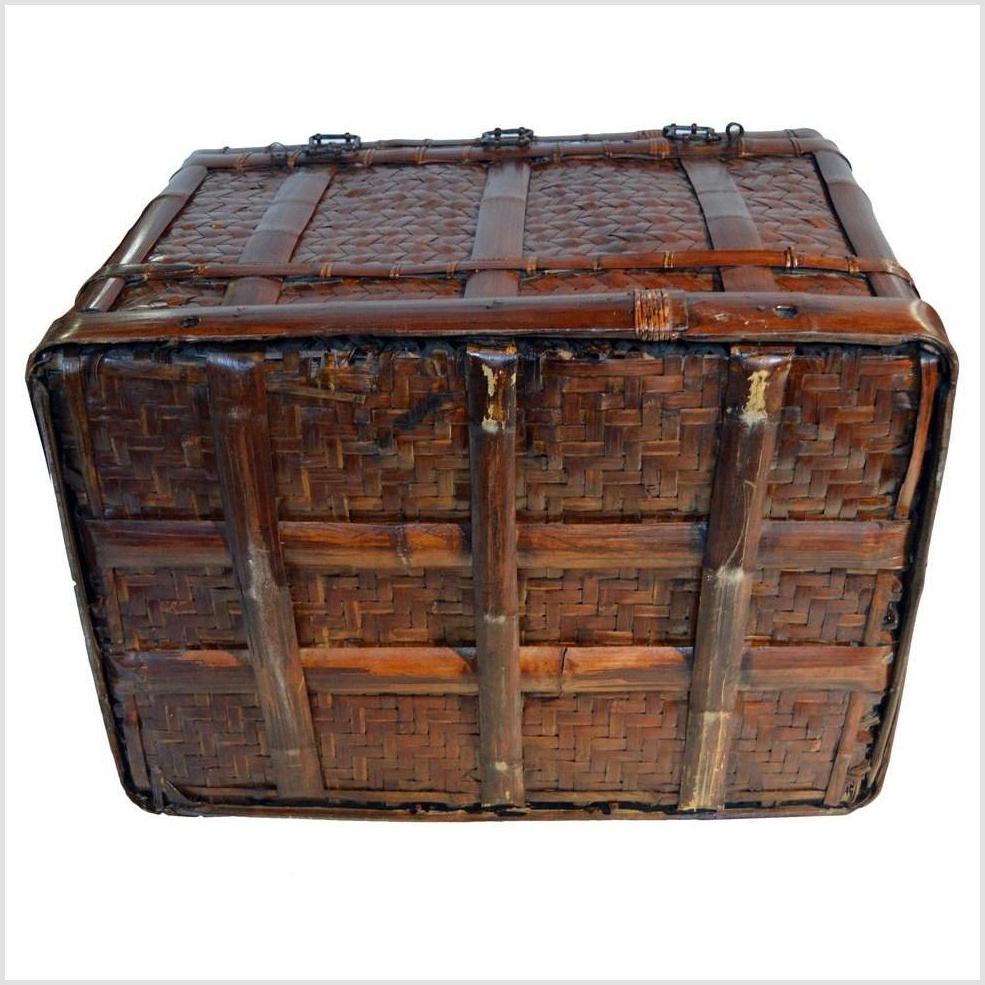 Antique Large Chinese Rattan and Bamboo Box-7. Asian & Chinese Furniture, Art, Antiques, Vintage Home Décor for sale at FEA Home