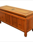 Antique Low Kang Chinese Chest with Drawers, Doors and Brass Hardware-3. Asian & Chinese Furniture, Art, Antiques, Vintage Home Décor for sale at FEA Home