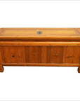 Antique Low Kang Chinese Chest with Drawers, Doors and Brass Hardware-1. Asian & Chinese Furniture, Art, Antiques, Vintage Home Décor for sale at FEA Home