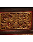 Antique Madura Hand Carved Wooden Blanket Chest with Red, Brown and Gilt Accents-13. Asian & Chinese Furniture, Art, Antiques, Vintage Home Décor for sale at FEA Home