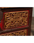 Madura Hand Carved Wooden Blanket Chest - Gilt Accents-14. Asian & Chinese Furniture, Art, Antiques, Vintage Home Décor for sale at FEA Home