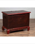 Antique Madura Hand Carved Wooden Blanket Chest with Red, Brown and Gilt Accents-16. Asian & Chinese Furniture, Art, Antiques, Vintage Home Décor for sale at FEA Home