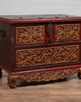 Madura Hand Carved Wooden Blanket Chest - Gilt Accents-20. Asian & Chinese Furniture, Art, Antiques, Vintage Home Décor for sale at FEA Home