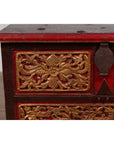 Madura Hand Carved Wooden Blanket Chest - Gilt Accents-8. Asian & Chinese Furniture, Art, Antiques, Vintage Home Décor for sale at FEA Home