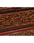 Madura Hand Carved Wooden Blanket Chest - Gilt Accents-9. Asian & Chinese Furniture, Art, Antiques, Vintage Home Décor for sale at FEA Home