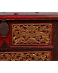 Madura Hand Carved Wooden Blanket Chest - Gilt Accents-10. Asian & Chinese Furniture, Art, Antiques, Vintage Home Décor for sale at FEA Home