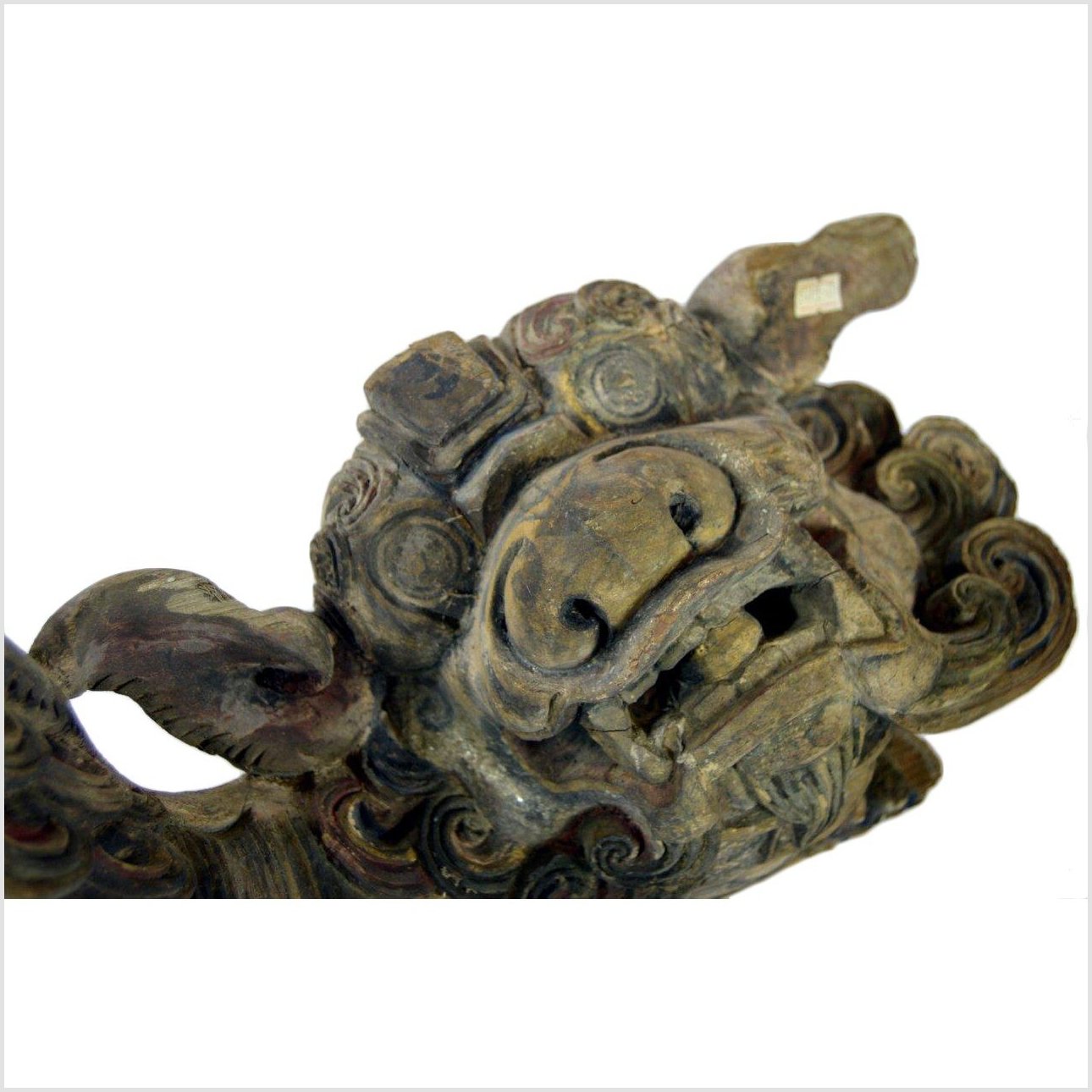 Antique Multicolor Foo Dog Corbel-4. Asian & Chinese Furniture, Art, Antiques, Vintage Home Décor for sale at FEA Home