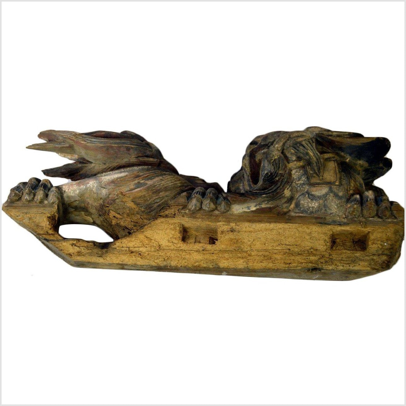 Antique Multicolor Foo Dog Corbel-6. Asian & Chinese Furniture, Art, Antiques, Vintage Home Décor for sale at FEA Home