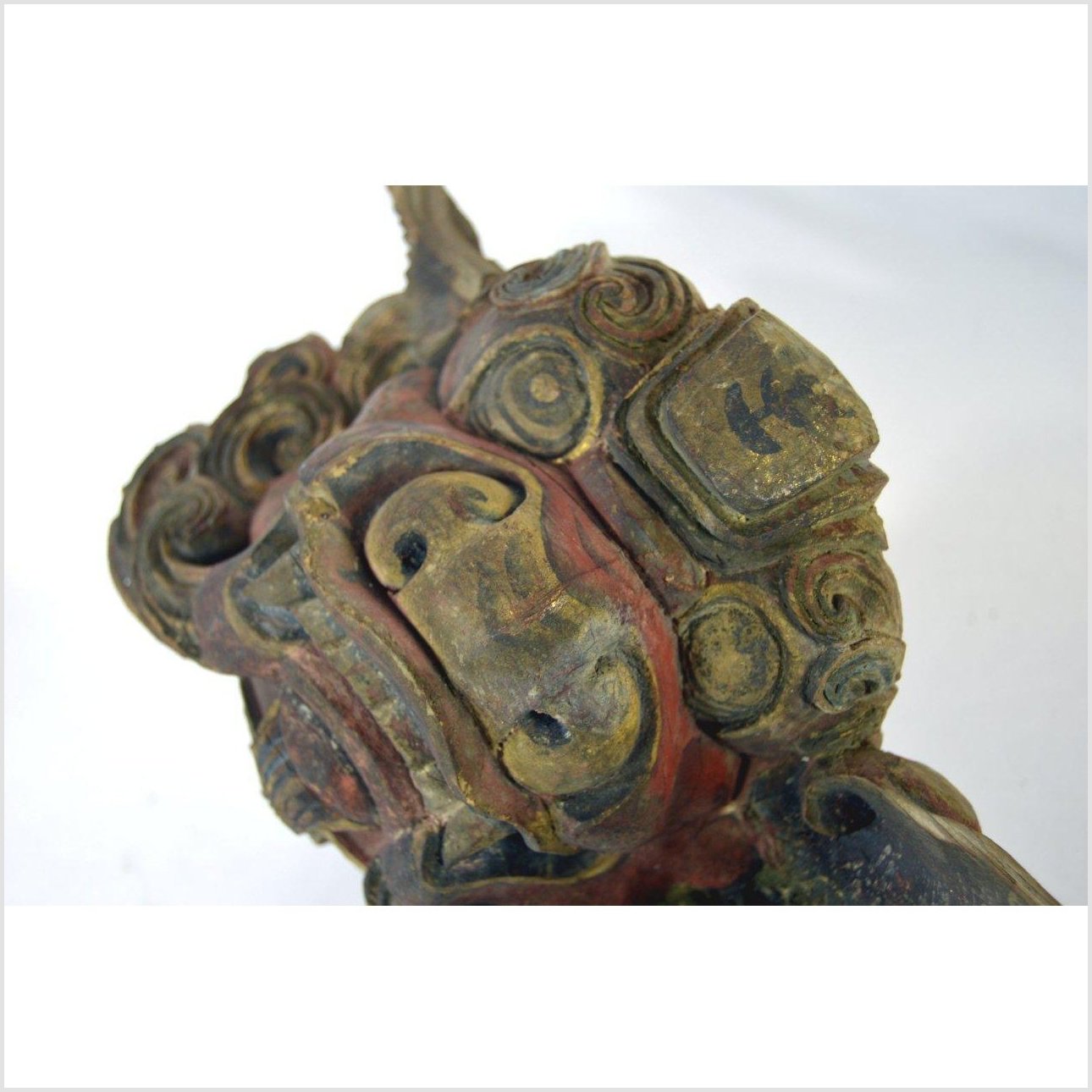 Antique Multicolor Foo Dog Corbel-5. Asian & Chinese Furniture, Art, Antiques, Vintage Home Décor for sale at FEA Home