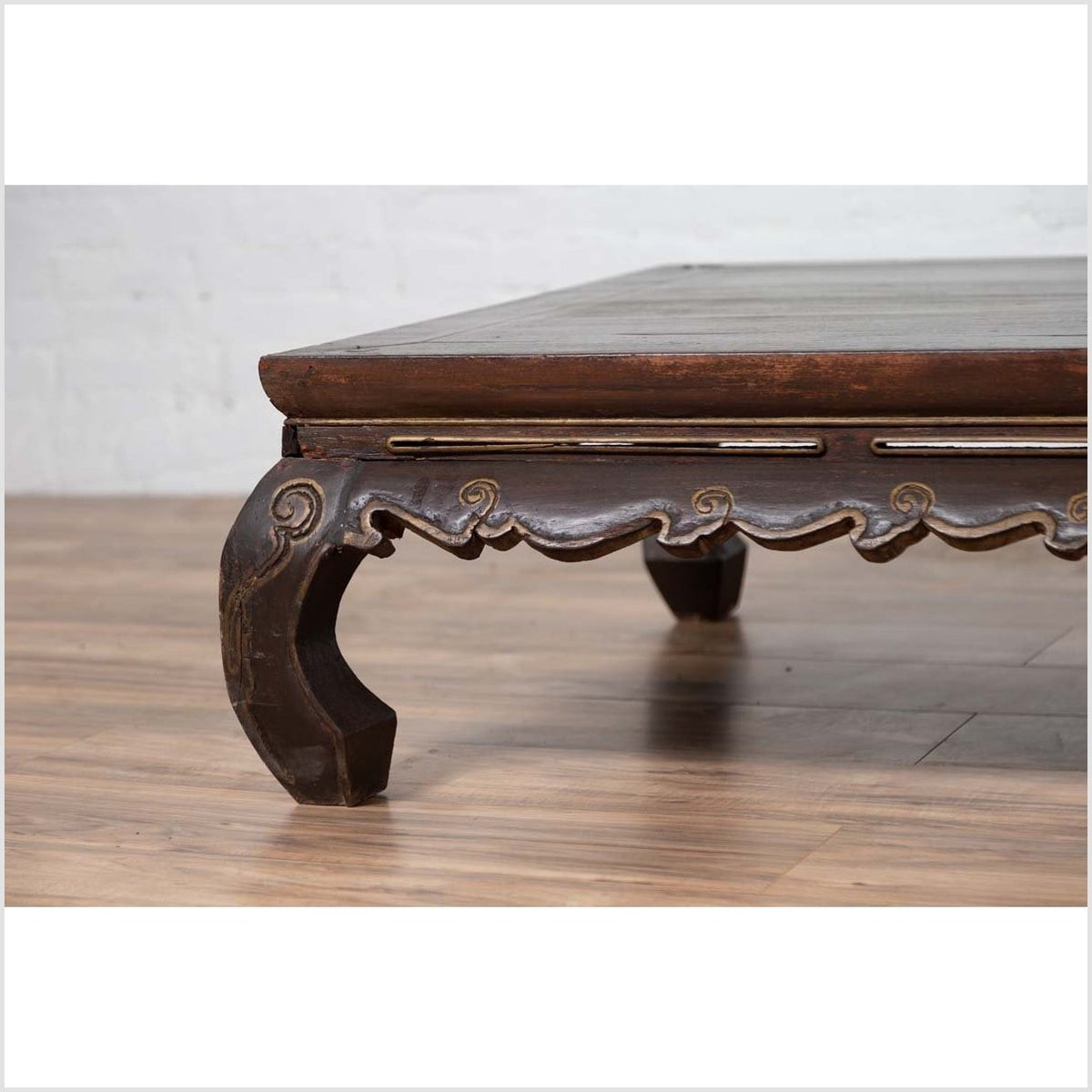 Antique Northern Chinese Kang Opium Bed with Chow Legs and Hand Carved Frieze-8. Asian & Chinese Furniture, Art, Antiques, Vintage Home Décor for sale at FEA Home