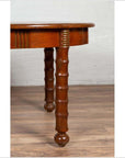 Antique Oval Dining Room Table from Indonesia with Spindle Legs and Warm Patina-11. Asian & Chinese Furniture, Art, Antiques, Vintage Home Décor for sale at FEA Home