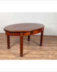 Antique Oval Dining Room Table from Indonesia with Spindle Legs and Warm Patina-14. Asian & Chinese Furniture, Art, Antiques, Vintage Home Décor for sale at FEA Home