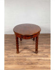 Antique Oval Dining Room Table from Indonesia with Spindle Legs and Warm Patina-19. Asian & Chinese Furniture, Art, Antiques, Vintage Home Décor for sale at FEA Home