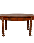 Antique Oval Dining Room Table from Indonesia with Spindle Legs and Warm Patina-1. Asian & Chinese Furniture, Art, Antiques, Vintage Home Décor for sale at FEA Home