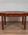 Antique Oval Dining Room Table from Indonesia with Spindle Legs and Warm Patina-5. Asian & Chinese Furniture, Art, Antiques, Vintage Home Décor for sale at FEA Home