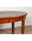 Antique Oval Dining Room Table from Indonesia with Spindle Legs and Warm Patina-7. Asian & Chinese Furniture, Art, Antiques, Vintage Home Décor for sale at FEA Home
