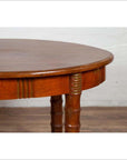 Antique Oval Dining Room Table from Indonesia with Spindle Legs and Warm Patina-10. Asian & Chinese Furniture, Art, Antiques, Vintage Home Décor for sale at FEA Home