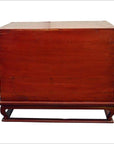 Antique Red Lacquer Bedside Cabinet with Hardware from Mid 19th Century China-2. Asian & Chinese Furniture, Art, Antiques, Vintage Home Décor for sale at FEA Home