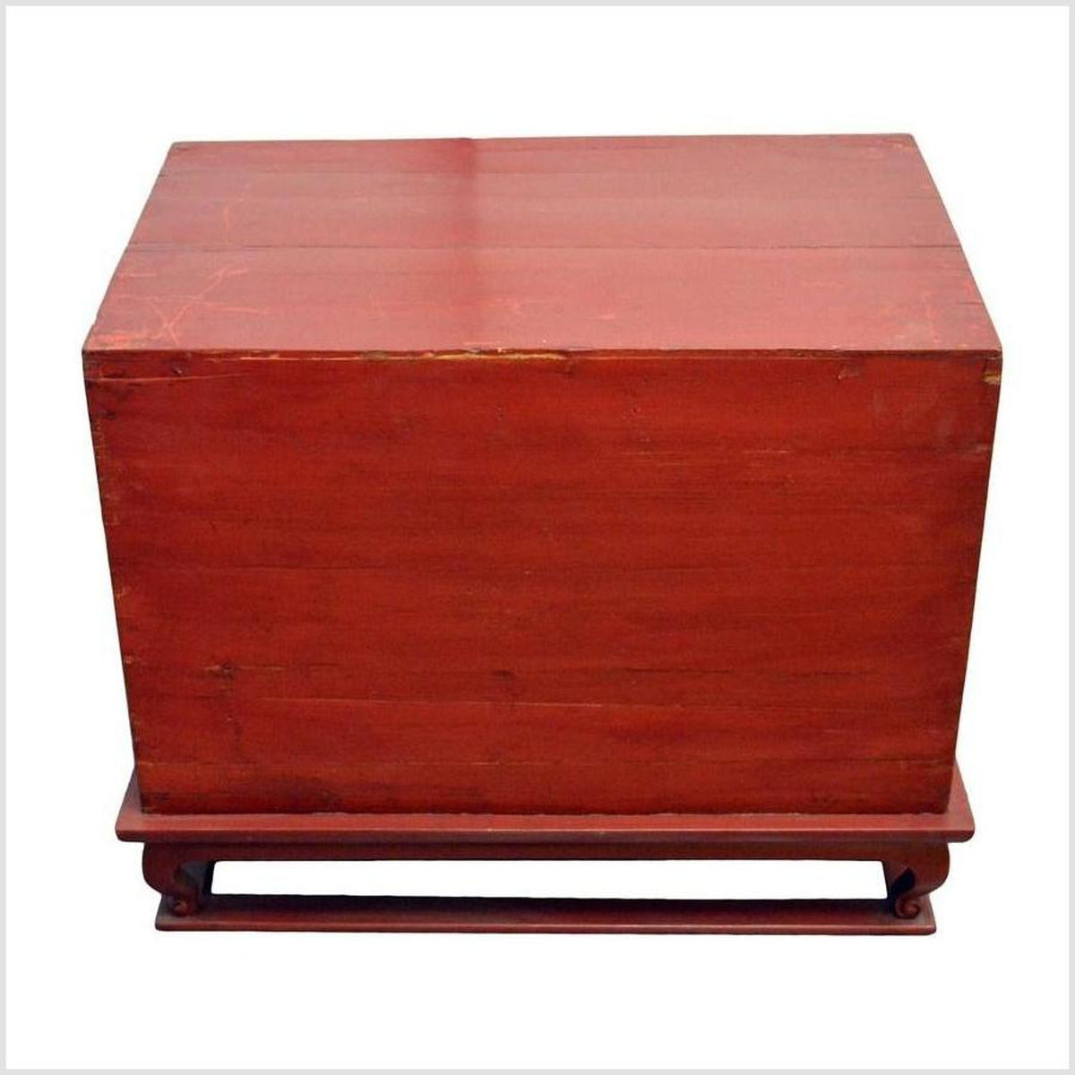 Antique Red Lacquer Bedside Cabinet with Hardware from Mid 19th Century China-3. Asian & Chinese Furniture, Art, Antiques, Vintage Home Décor for sale at FEA Home