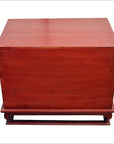 Antique Red Lacquer Bedside Cabinet with Hardware from Mid 19th Century China-3. Asian & Chinese Furniture, Art, Antiques, Vintage Home Décor for sale at FEA Home