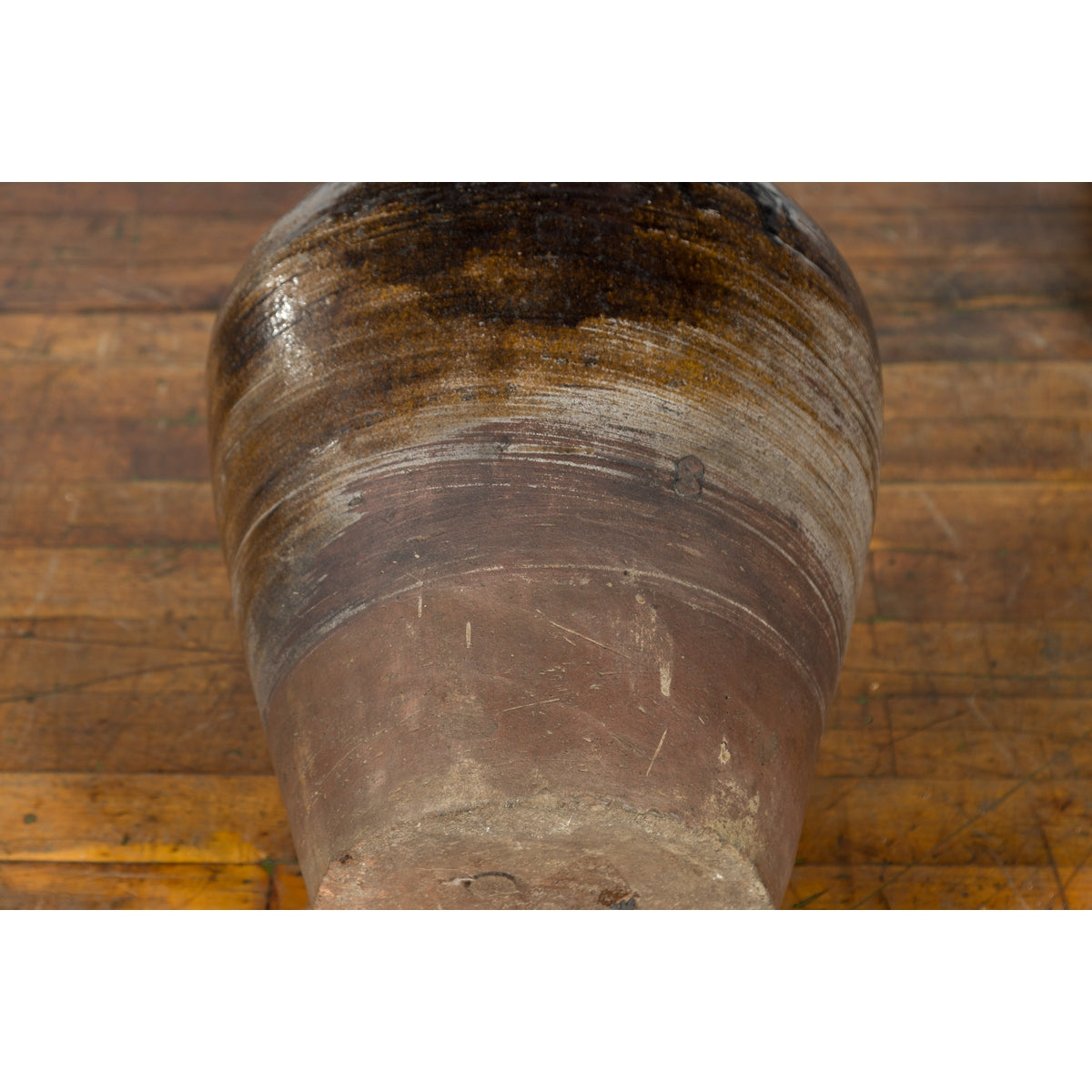 Antique Thai 19th Century Brown Glazed Water Jar with Petite Loop Handles-10. Asian & Chinese Furniture, Art, Antiques, Vintage Home Décor for sale at FEA Home