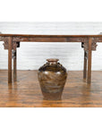 Antique Thai 19th Century Brown Glazed Water Jar with Petite Loop Handles-11. Asian & Chinese Furniture, Art, Antiques, Vintage Home Décor for sale at FEA Home