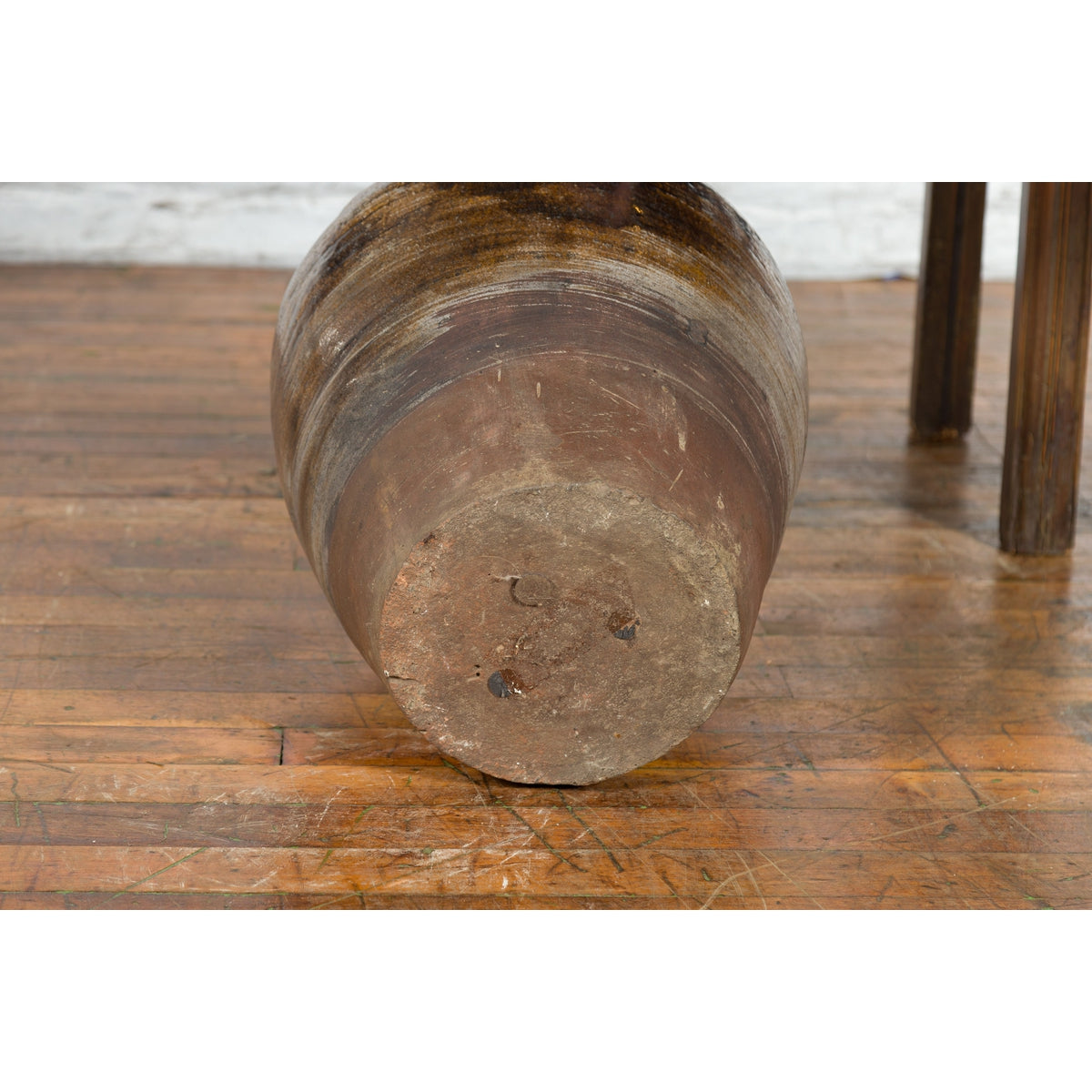 Antique Thai 19th Century Brown Glazed Water Jar with Petite Loop Handles-17. Asian & Chinese Furniture, Art, Antiques, Vintage Home Décor for sale at FEA Home
