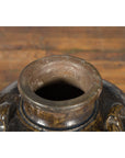 Antique Thai 19th Century Brown Glazed Water Jar with Petite Loop Handles-8. Asian & Chinese Furniture, Art, Antiques, Vintage Home Décor for sale at FEA Home