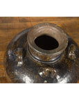 Antique Thai 19th Century Brown Glazed Water Jar with Petite Loop Handles-9. Asian & Chinese Furniture, Art, Antiques, Vintage Home Décor for sale at FEA Home