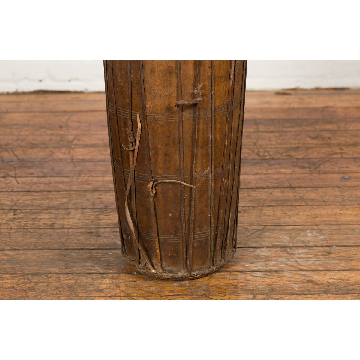 19th Century Wood and Leather Klong Khaek Drum-7. Asian & Chinese Furniture, Art, Antiques, Vintage Home Décor for sale at FEA Home