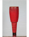 Antique Thai Freestanding Red Ceremonial Drum with Reeded Accents and Round Base-5. Asian & Chinese Furniture, Art, Antiques, Vintage Home Décor for sale at FEA Home