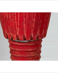 Antique Thai Freestanding Red Ceremonial Drum with Reeded Accents and Round Base-8. Asian & Chinese Furniture, Art, Antiques, Vintage Home Décor for sale at FEA Home