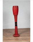 Antique Thai Freestanding Red Ceremonial Drum with Reeded Accents and Round Base-9. Asian & Chinese Furniture, Art, Antiques, Vintage Home Décor for sale at FEA Home