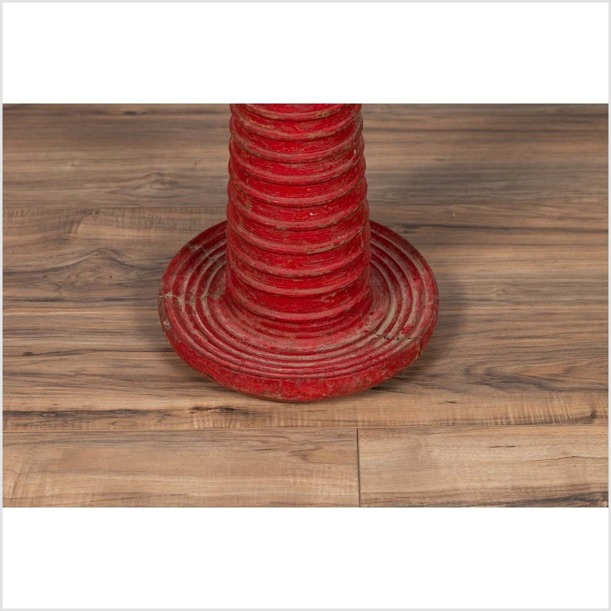 Antique Thai Freestanding Red Ceremonial Drum with Reeded Accents and Round Base-10. Asian & Chinese Furniture, Art, Antiques, Vintage Home Décor for sale at FEA Home