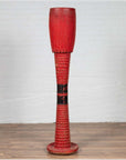 Antique Thai Freestanding Red Ceremonial Drum with Reeded Accents and Round Base-2. Asian & Chinese Furniture, Art, Antiques, Vintage Home Décor for sale at FEA Home