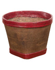 Antique Thai Hand Woven Rattan Grain Basket with Red Lacquered Border-1. Asian & Chinese Furniture, Art, Antiques, Vintage Home Décor for sale at FEA Home