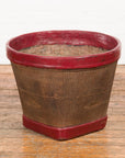 Antique Thai Hand Woven Rattan Grain Basket with Red Lacquered Border-5. Asian & Chinese Furniture, Art, Antiques, Vintage Home Décor for sale at FEA Home
