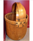 Antique Woven Rattan Grain Basket-3. Asian & Chinese Furniture, Art, Antiques, Vintage Home Décor for sale at FEA Home