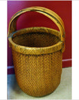 Antique Woven Rattan Grain Basket-1. Asian & Chinese Furniture, Art, Antiques, Vintage Home Décor for sale at FEA Home
