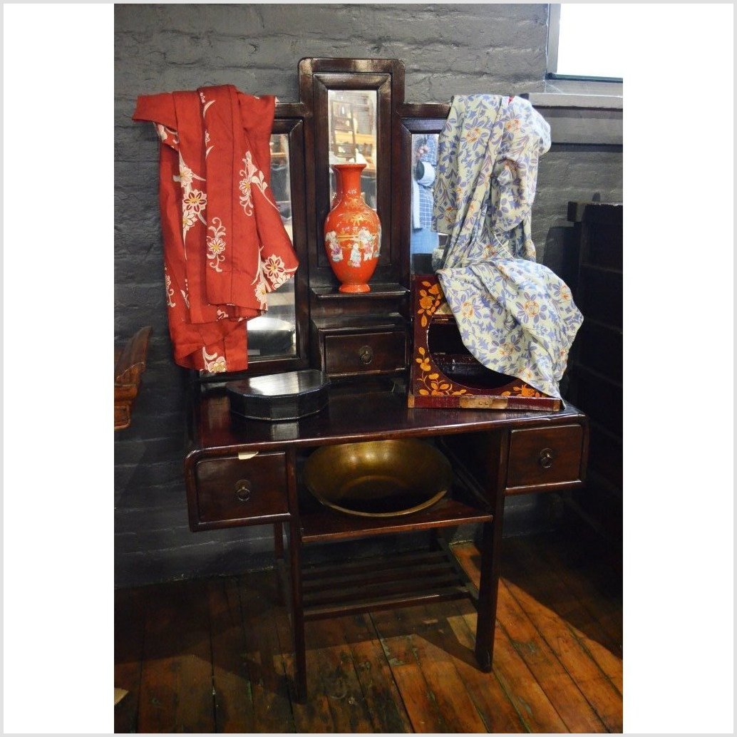 Art Deco Vanity Dressing Table with Three Mirrors-3. Asian & Chinese Furniture, Art, Antiques, Vintage Home Décor for sale at FEA Home