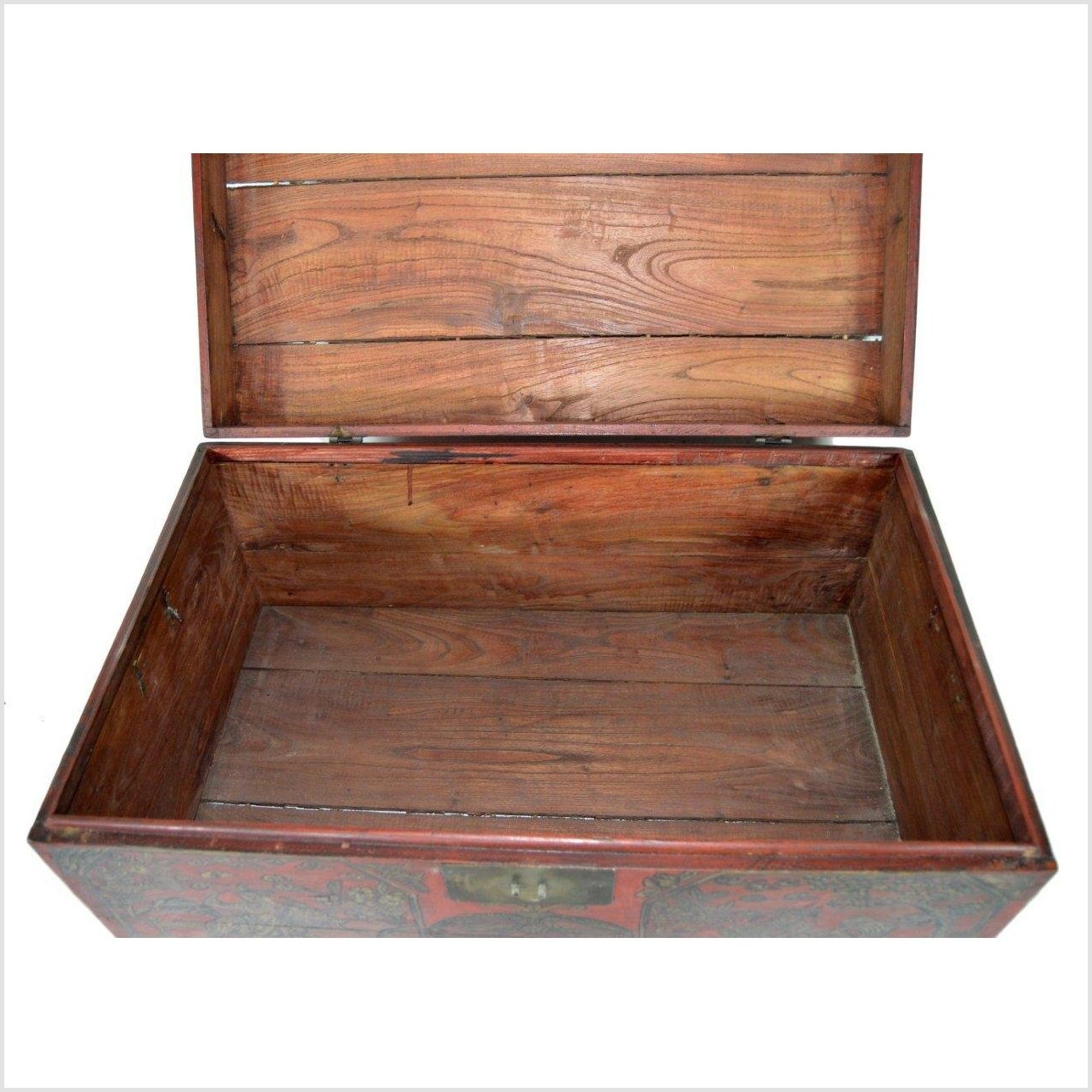 Asian Hand Painted Trunk-10. Asian & Chinese Furniture, Art, Antiques, Vintage Home Décor for sale at FEA Home
