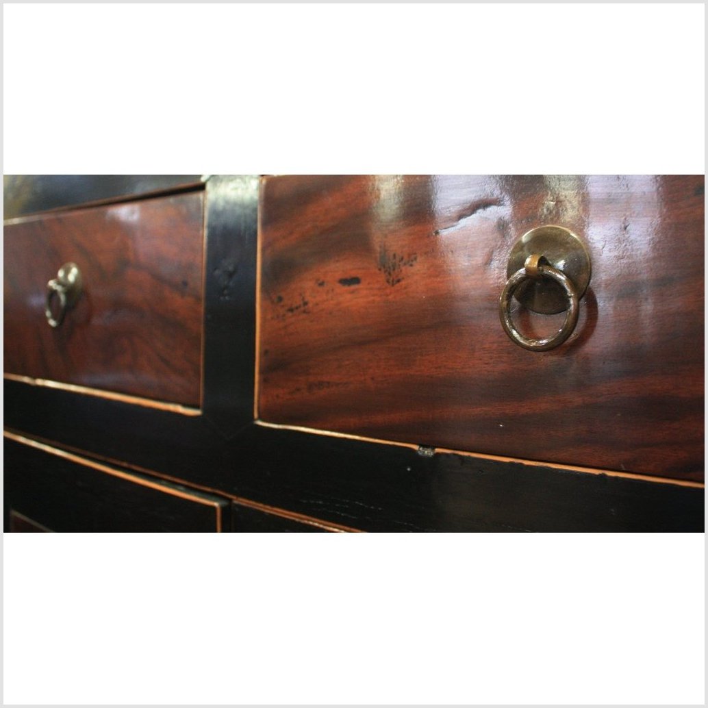Black & Natural Color Cabinet with Burl Wood Doors-5. Asian & Chinese Furniture, Art, Antiques, Vintage Home Décor for sale at FEA Home