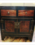 Black & Natural Color Cabinet with Burl Wood Doors-1. Asian & Chinese Furniture, Art, Antiques, Vintage Home Décor for sale at FEA Home