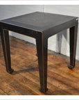 Black Side Table with Inset Floor Tile-3. Asian & Chinese Furniture, Art, Antiques, Vintage Home Décor for sale at FEA Home