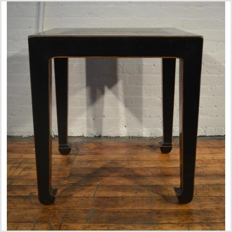 Black Side Table with Inset Floor Tile-4. Asian & Chinese Furniture, Art, Antiques, Vintage Home Décor for sale at FEA Home