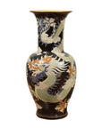 Blue Dragon Motif Altar Vase on Black Ground, Found in Vietnamese Temple-1. Asian & Chinese Furniture, Art, Antiques, Vintage Home Décor for sale at FEA Home