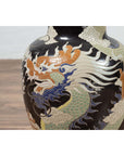 Blue Dragon Motif Altar Vase on Black Ground, Found in Vietnamese Temple-7. Asian & Chinese Furniture, Art, Antiques, Vintage Home Décor for sale at FEA Home