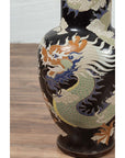 Blue Dragon Motif Altar Vase on Black Ground, Found in Vietnamese Temple-9. Asian & Chinese Furniture, Art, Antiques, Vintage Home Décor for sale at FEA Home