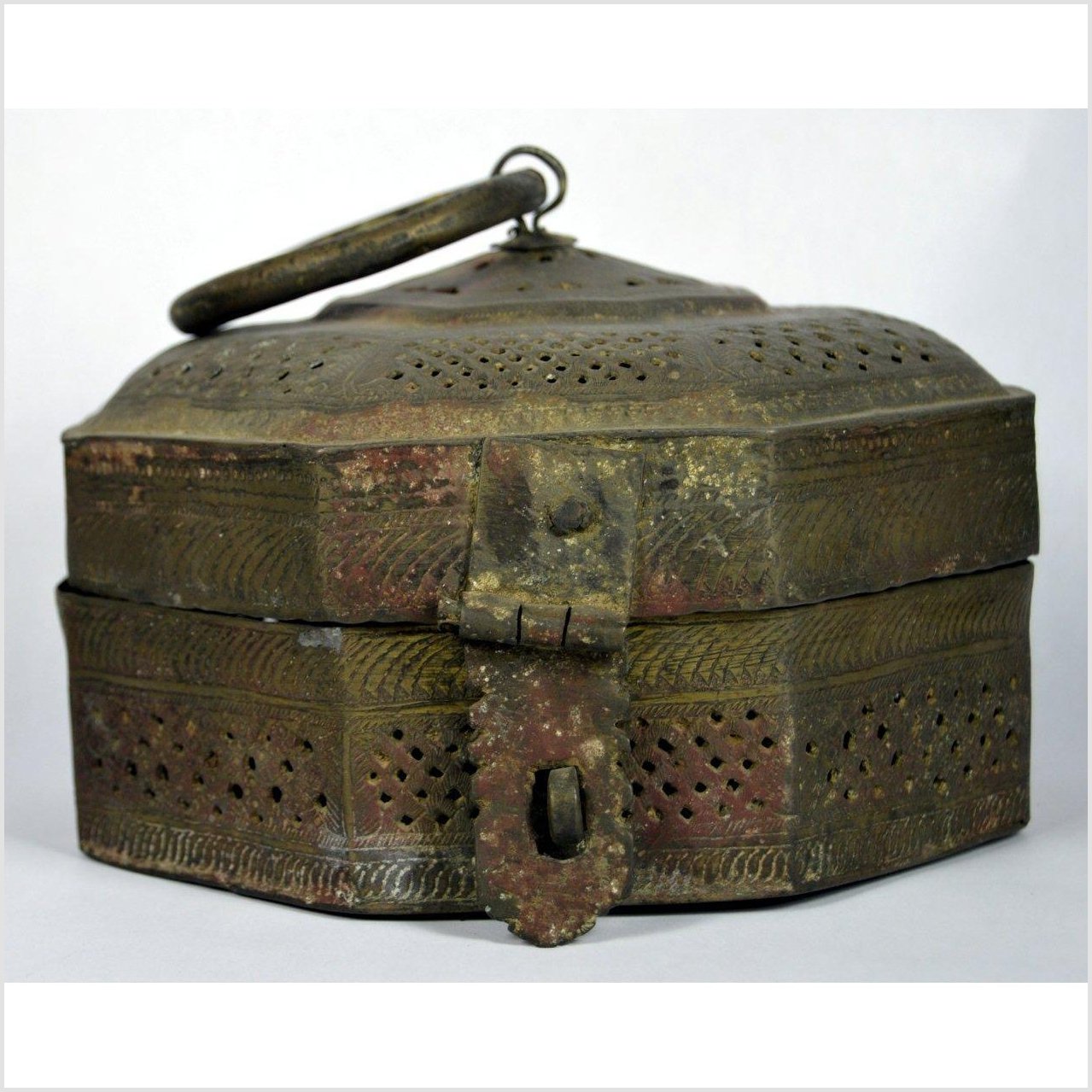 Brass Incense Burner Box-3. Asian & Chinese Furniture, Art, Antiques, Vintage Home Décor for sale at FEA Home